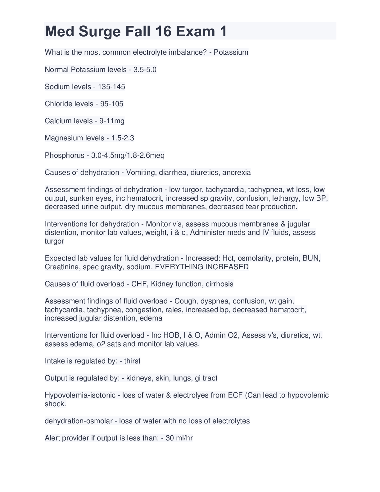 Preview image for Med Surge Fall 16 Exam 1